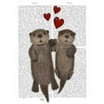 thumbnail image 2 of Fab Funky 12x14 Black Ornate Wood Framed with Double Matting Museum Art Print Titled - Otters Holding Hands, 2 of 4
