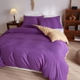 thumbnail image 3 of PinkMemory Purple Duvet Cover Queen,Reversible Purple and Camel Bedding Set with Pillowcases Soft Durable Zipper, 3 of 7