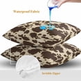 thumbnail image 4 of Cow Print Throw Pillow Covers 16x16 Inch Set of 2, Farmhouse Beige Brown Animal Prints Vintage Waterproof Outdoor Pillow Covers, Decorative Cushion Pillowcases for Couch, Sofa, Bed, Garden, Patio, 4 of 9