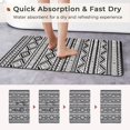 thumbnail image 2 of Bohemian Bath Mat Soft Boho Bathroom Mat Non-Slip Quick Dry Bath Rugs Thin Washable Shower Floor Mats with Super Water Absorbent Layer & Rubber Backing, 20"x32", Black & White, 2 of 6