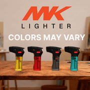 MK Refillable Mini Butane Torch Lighter with Adjustable Flame, Safety Lock, 1 Pack, Assorted Colors