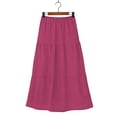 thumbnail image 7 of Women's Eyelet Embroidered Tiered Maxi Skirt High Waist Elastic A-Line Lightweight Breathable Casual Summer Beach Skirt with Pockets S, 7 of 7
