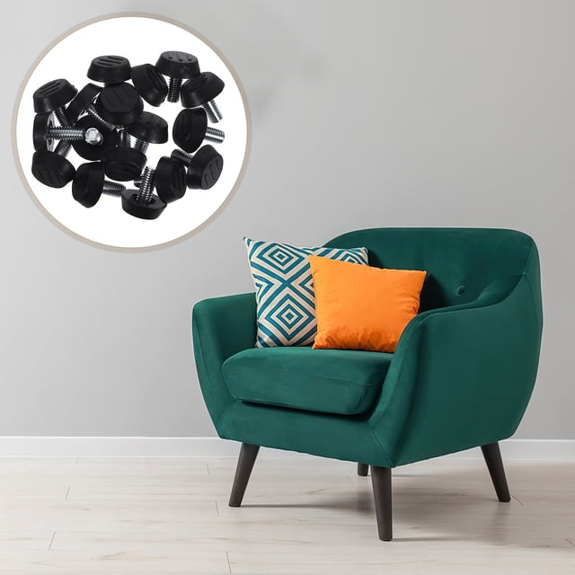 unbranded 16Ud Pies Niveladores Ajustables Negros Para Y Muebles Con Instalación Fácil Y Uso