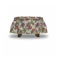 thumbnail image 4 of Anchor Ottoman Cover, Nautical Concept Peonies, 2 Piece Slipcover Set with Ruffle Skirt for Square Round Cube Footstool Decorative Home Accent, Standard Size, Multicolor, by Ambesonne, 4 of 5