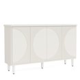thumbnail image 6 of Demi Bonn 59" Sideboard Buffet Storage Cabinet with Doors, Modern Credenza Accent Cabinet for Kitchen Entryway Living Dining Room, White, 6 of 6