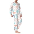 thumbnail image 2 of Picia Colorful Seashells1 Pattern Men’s Long-Sleeve Sleepwear Set - Soft 2-Piece Loungewear with Pockets, Comfy PJs for Relaxing Nights-Large, 2 of 7