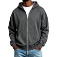 thumbnail image 5 of Mens Zip Up Sweatshirts Y2K Hoodies Work Athletic Lightweight Comfortable Vintage Streetwear with Pocket 2XL, 5 of 5