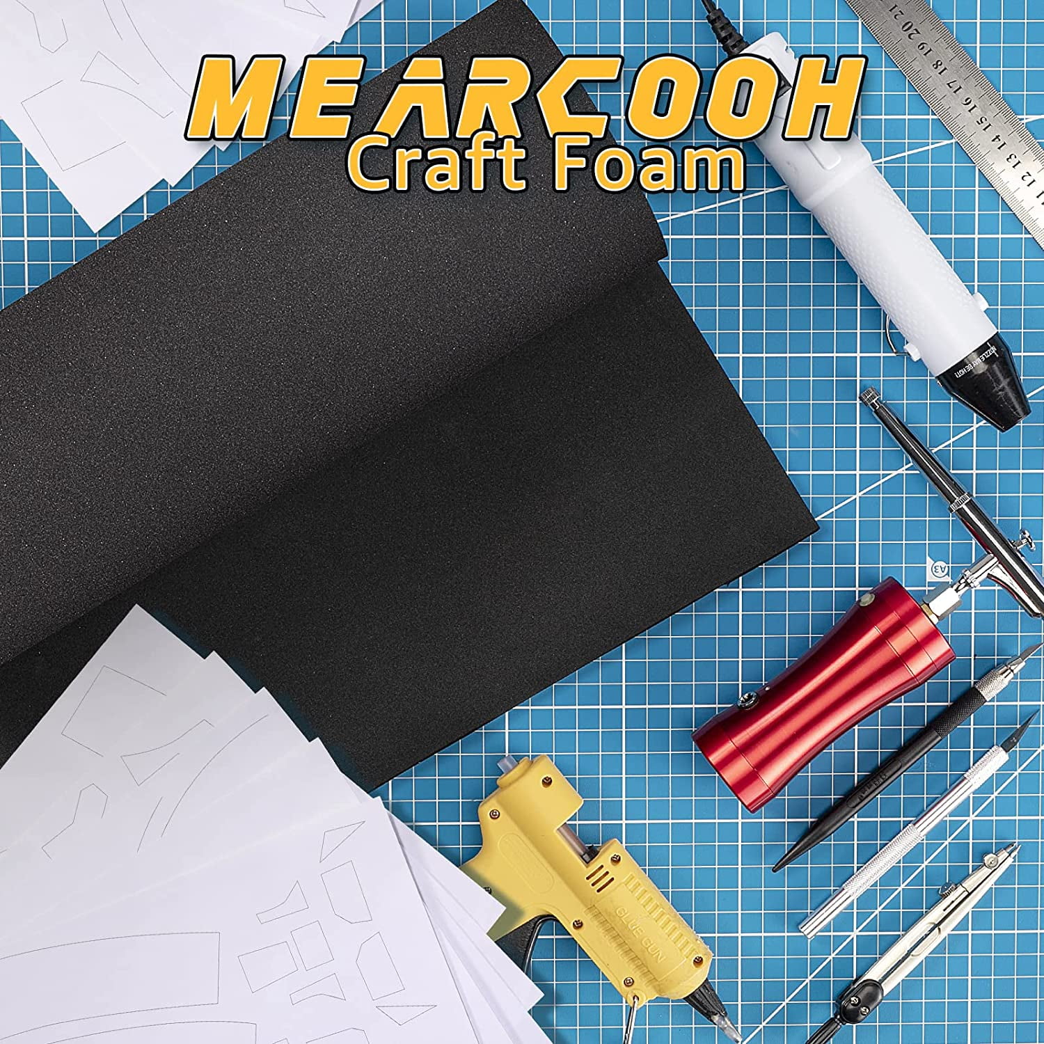 "3mm Black EVA Foam Sheet, 59" x 13.9", Halloween Decoration Foam Sheets for Cosplay Supplies, 1-20mm High-Density 86kg/m3 Foam
