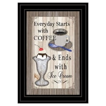 Everyday Starts with Coffee By Trendy Decor4U Printed Art Wood Multi-Color