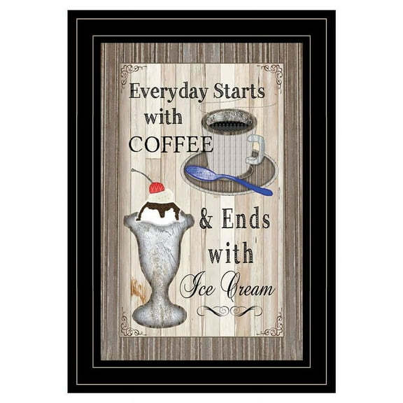 Everyday Starts with Coffee By Trendy Decor4U Printed Art Wood Multi-Color