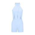 thumbnail image 4 of Sevevn Women Round Neck Sleeveless Lrregular Overlapping Solid Color Jumpsuits White XL Early Access Deals, 4 of 6