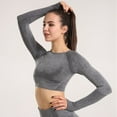 thumbnail image 6 of UJNDER Women's Long Sleeve Yoga Tops for Women Breathable High Intensity Workout Shirts Wicking Fitness Racerback for Outdoor Exercise Dark Gray S, 6 of 7