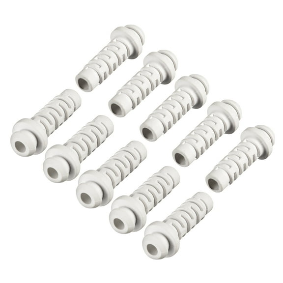 10pcs 4mm Inner Dia Strain Relief Cord Boot Protector Power Tool Hose White