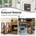thumbnail image 4 of Patiojoy Fireplace Log Rack with 4-Piece Fireplace Tools Wrought Iron Storage Logs Holder with Poker Bronze, 4 of 10