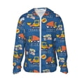 thumbnail image 1 of Fotbe Construction Vehicles Chaqueta con Protección Solar UPF 50+ para Hombre y Mujer, Camisa con Capucha y Bolsillos-Small, 1 of 7