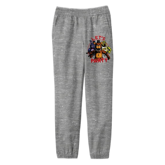 Five Nights at Freddy's Let's Party Youth Athletic Heather Drawstring Sweats-Medium