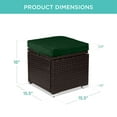 thumbnail image 7 of Best Choice Products Set of 2 Wicker Ottomans, Multipurpose Furniture w/ Removable Cushions - Midnight Green/Brown, 7 of 7