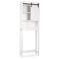 thumbnail image 5 of Tolead Wooden Bathroom Storage Over The Toilet with Adjustable Shelves and Sliding Doors, Towels, Wood, White, 5 of 8
