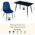 thumbnail image 7 of NORDICANA Dining Table Set for 4,Classic Faux Wood Rectangular Dining Table with 4 Upholstered Velvet Dining Chair Space Saving for Apartment, 7 of 7