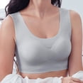 thumbnail image 5 of VISALY Sports Bras Plus Size Sports Bra Women Ultra Thin Ice Silk Bra Comfortable Plus Size Seamless Wireless Sports Bra With Removable Pads Wireless Bras Sleep Bras Comfortable Bras Silver 4XL, 5 of 9