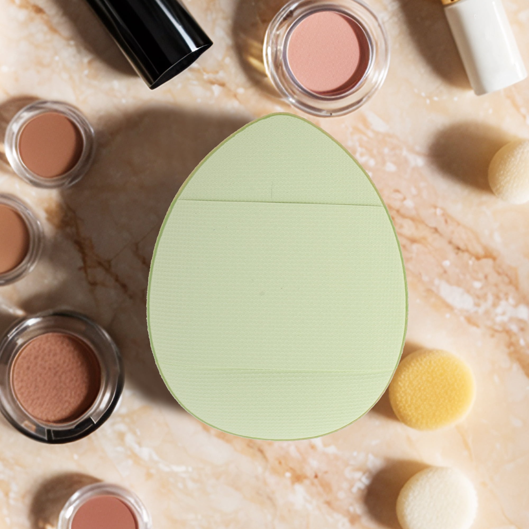Unique Bargains 5Pcs Portable Mini Face Makeup Sponge for Bedrooms Travel Use Light Green