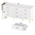 thumbnail image 3 of Blotout 9 Drawer Mid-Century Wood Dresser with Charging Station, White, 63" Wide, 3 of 5