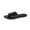 Black, variant on JeashCHAT Slip On Slide Sandals for Women Womens Summer Fashion Flat Slippers Round-toe Solid Color Casual Beach Slippers (Black)