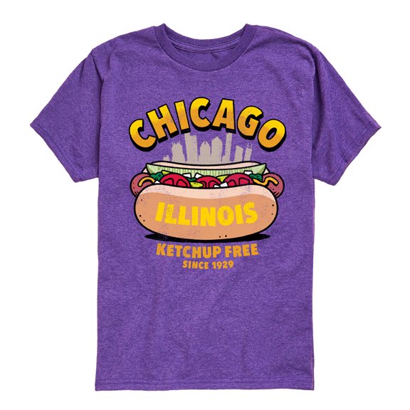 Instant Message - Chicago Hot Dog Skyline - Toddler & Youth Short Sleeve Graphic T-Shirt