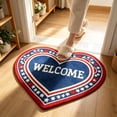 thumbnail image 6 of Eqslft 4th Of July Welcome Doormat Patriotic Red White /Oval/Rectangle Floor Mat Independence Day Decorative Entry Rug For Front Door Porch Memorial Day Patriotic(Heart), 6 of 7