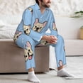 thumbnail image 7 of Naloa Cute French Bulldog Men’s Pajamas Set - Long Sleeve Button Down Sleep Shirt and Pajama Bottoms Sleepwear Set-Small, 7 of 7