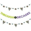 through the decades - 50s, 60s, 70s, 80s, and 90s party letter banner decoration - 36 banner cutouts and through the decades banner letters