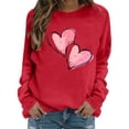 thumbnail image 6 of Qzwdhjm Crew Neck Sweatshirts Women Long Sleeve Pullovers Loose Basic Tops Red XL, 6 of 9
