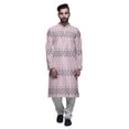 thumbnail image 1 of Atasi Designer Kurta Pajama For Men Printed Straight Kurta Set Summer Clothing, 1 of 5