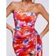 thumbnail image 4 of Vestido Minivestido ajustado con estampado floral sin tirantes y fruncidos de BELLA BARNETT, 4 of 5