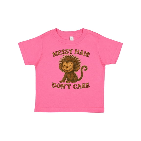 Inktastic Messy Hair Don't Care Monkey Graphic Cute Fun Boys or Girls Baby T-Shirt