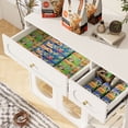 thumbnail image 3 of S-HOME Cat Litter Box Enclosure With LED Light, Hidden Pet House Furniture With Storage Drawers, Indoor Style for Living Room，White, 3 of 11