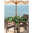thumbnail image 2 of Outdoor Tablecloth with Umbrella Hole and Zipper, St. Patrick's Day Square Table Cloth 60x60 Inch Waterproof Tablecloth, Spring Shamrocks Green Love Hats Plants Black Picnic Table Cover for Patio, 2 of 7