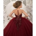thumbnail image 4 of Girl Tulle Flower Dress for Wedding Lace Applique Princess Pageant Dresses Long Girls Party Ball Gow, 4 of 6