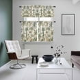thumbnail image 4 of Palm Tree Kitchen Curtains Sets for Windows 36 Inch Length, Sage Green Tropical Nature Plant Watercolor Rod Pocket Window Treatments Tier Curtains and Valances Set for Bedroom/Bathroom, 4 of 8