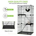 thumbnail image 4 of YRLLENSDAN 3-Tier 67 Inch Cat Cage Cat Crate Cat Kennel Cat Playpen with Free Hammock 3 Cat Bed 3 Front Doors 2 Ramp Ladders Perching Shelves (Black), 4 of 7