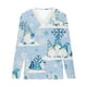 thumbnail image 4 of Pntutb Casual Mujer Cuello en V Verano Sexy Gradiente Estampado Regular Mujer Manga larga top Pntutb Pntutb-7508, 4 of 5
