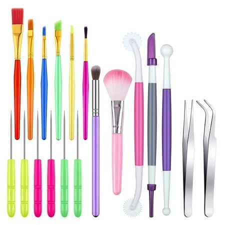 

Younar 19 Pieces Cake Decorating Tool Set Sugar Cookie Brushes Tweezers