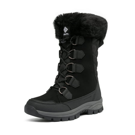 

Dream Pairs Women s Waterproof Winter Snow Boots Warm Insulated Non-Slip Outdoor Lace-Up Mid Calf Booties SDSB2206W BLACK Size 9