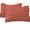 Brick Red, variant on 2 Piece Vintage Ruffle Pattern Solid Gold European Pillow Shams, (European 24x24 Pillow Cover), 100% Egyptian Cotton, 800 Thread Count, European Size