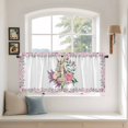 thumbnail image 2 of Easter Bunny Roses Tier Curtains 24 Inch Length, Pink Floral Spring Botanical Cafe Short Curtains for Bathroom Over Sink, Small Kitchen Curtain Light Filtering Tiered Drapes 2 Panels 27.5"Wx24"L, 2 of 8