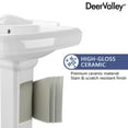thumbnail image 6 of Dynasty 23 in. W. x 19 in D Tall White Vitreous China Rectangular Pedestal Bathroom Sink with Overflow, 6 of 13