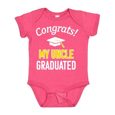 

Inktastic Congrats! My Uncle Graduated with Cap Gift Baby Boy or Baby Girl Bodysuit