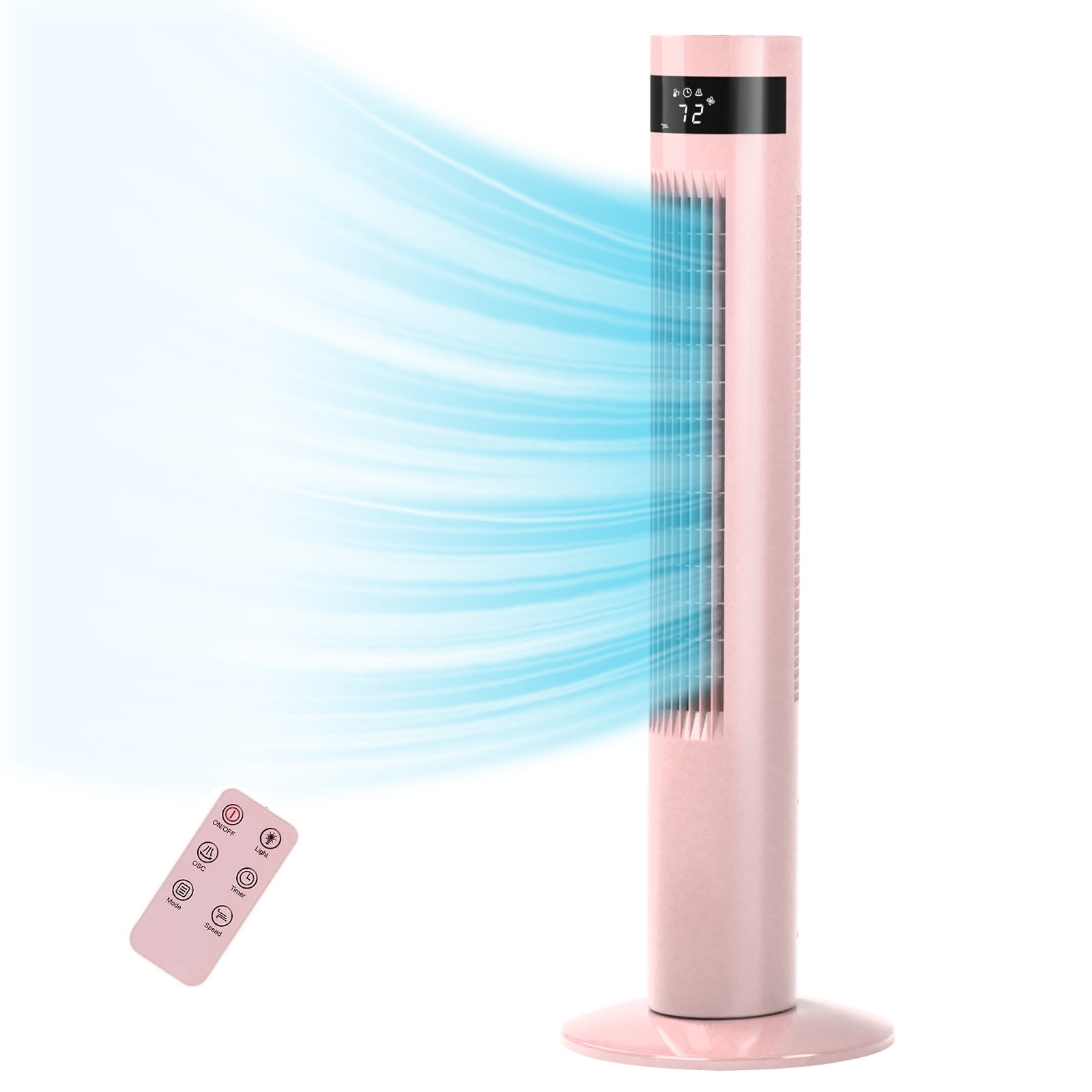 WAA Tower Fan, 11.81 Inch, 3-Speed, Oscillating, Timer, Remote Control, Free Standing