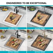 KRAUS Bellucci 18 Granite Composite Workstation Drop-In Top Mount Single Bowl Kitchen Bar Sink in Metallic Grey with Accessories