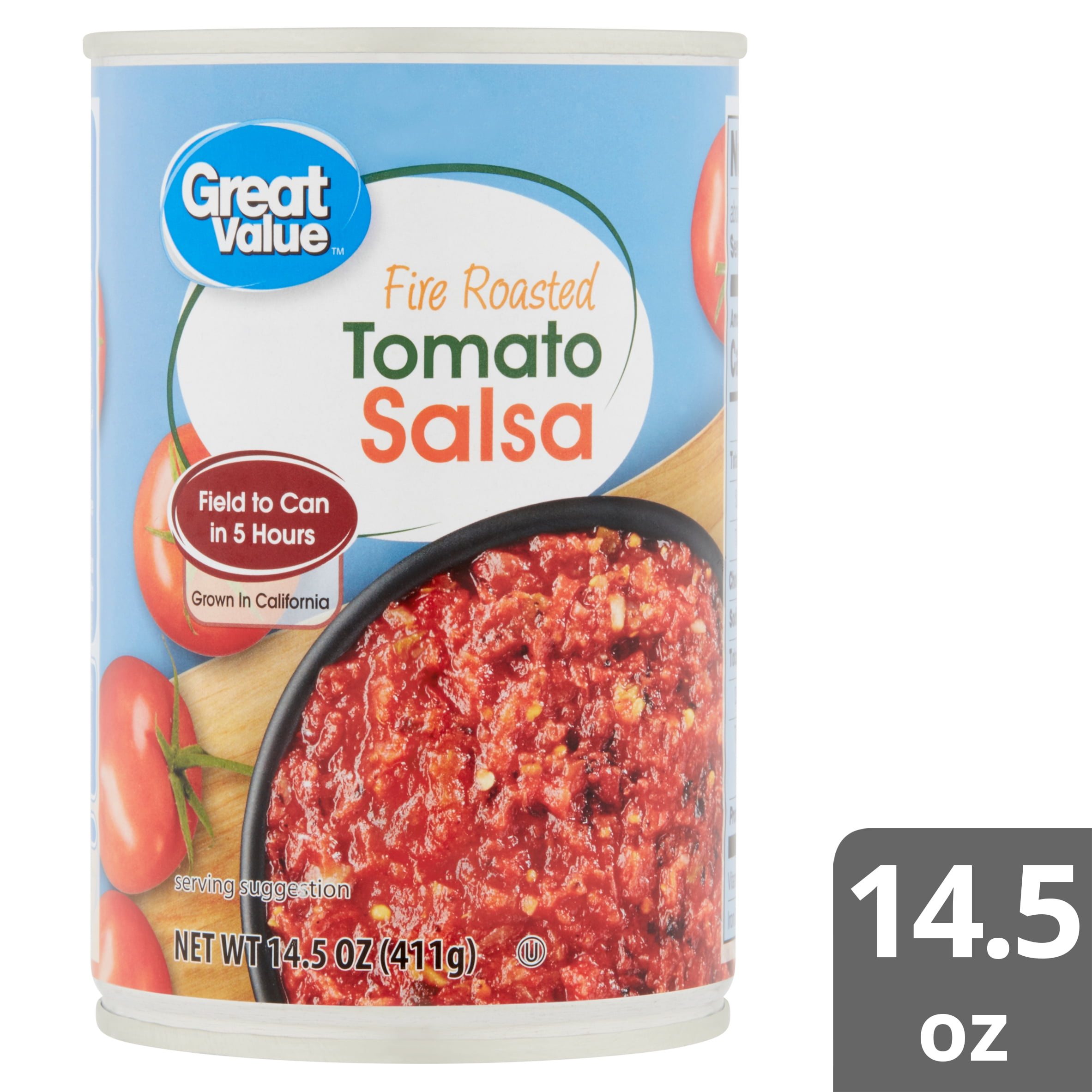 (6 pack) Great Value Fire Roasted Tomato Salsa, 14.5 oz